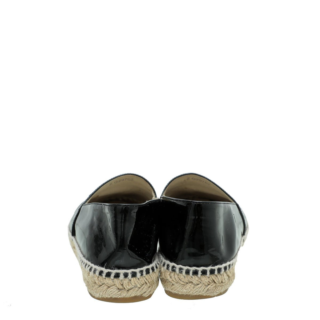 Chanel Black CC Cap Toe Espadrille 38