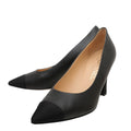 Chanel Black CC Cap Toe Fabric Pointed 38.5