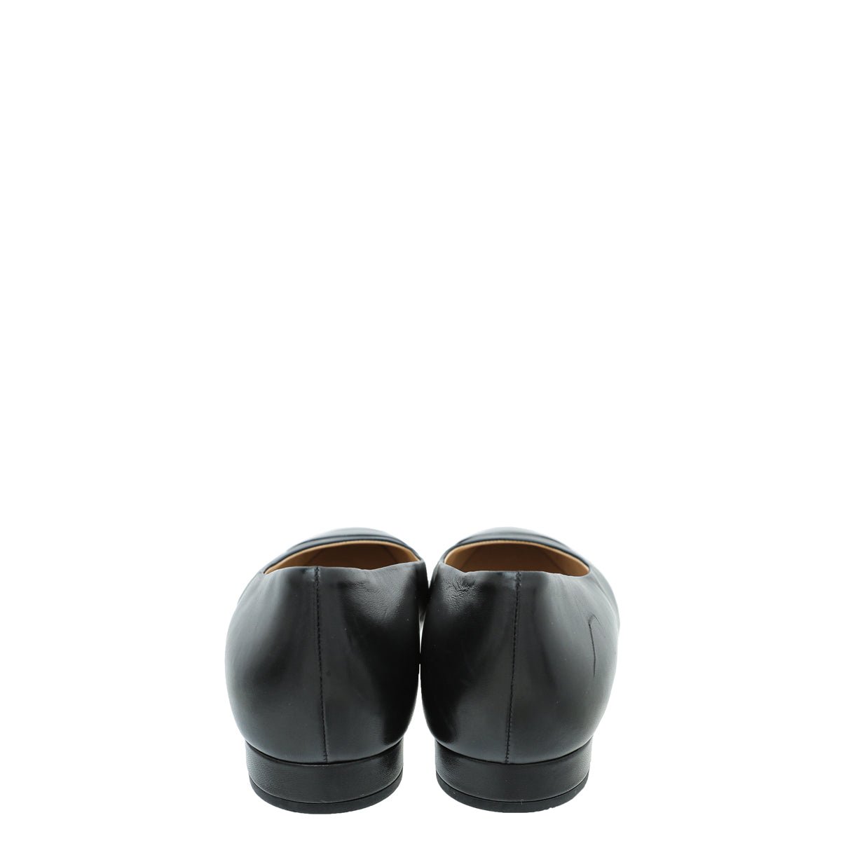 Chanel Black CC Cap Toe Flat Ballerina 39