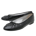 Chanel Black CC Cap Toe Flat Ballerina 40