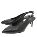 Chanel Black CC Cap Toe Pointed Slingback Pumps 39