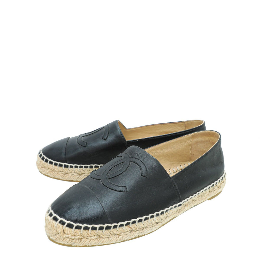 Chanel Black CC Cap Toe Sneaker 36
