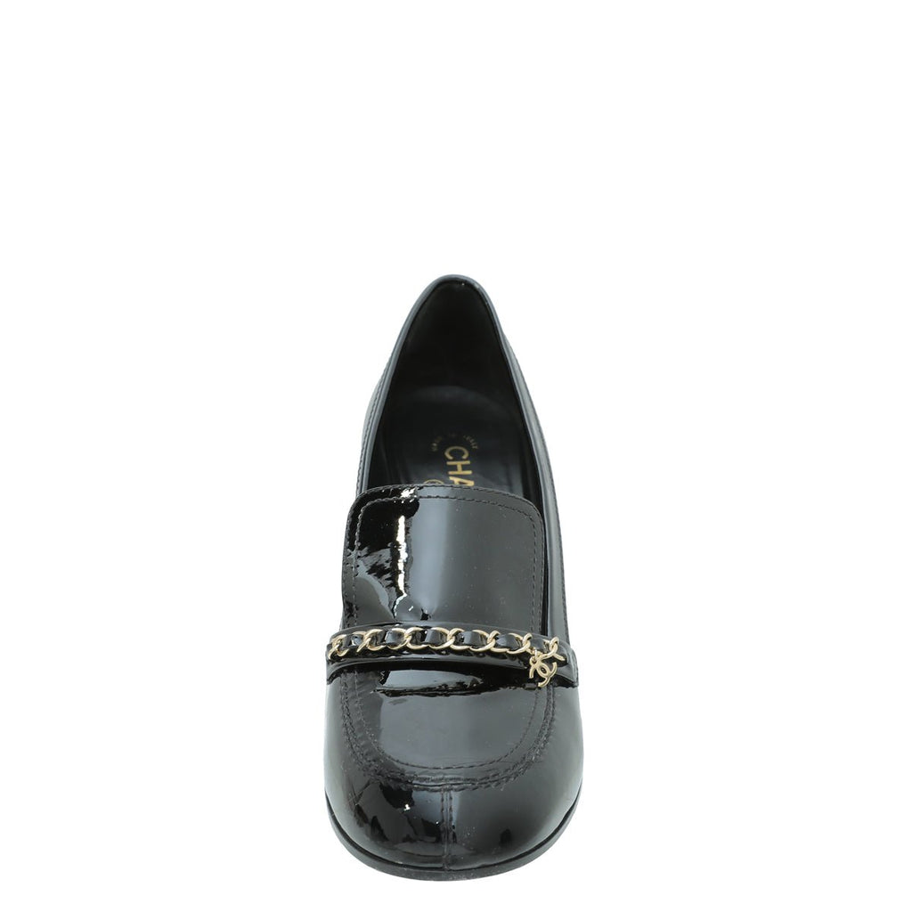 Chanel Black CC Chain Loafer Pump 40