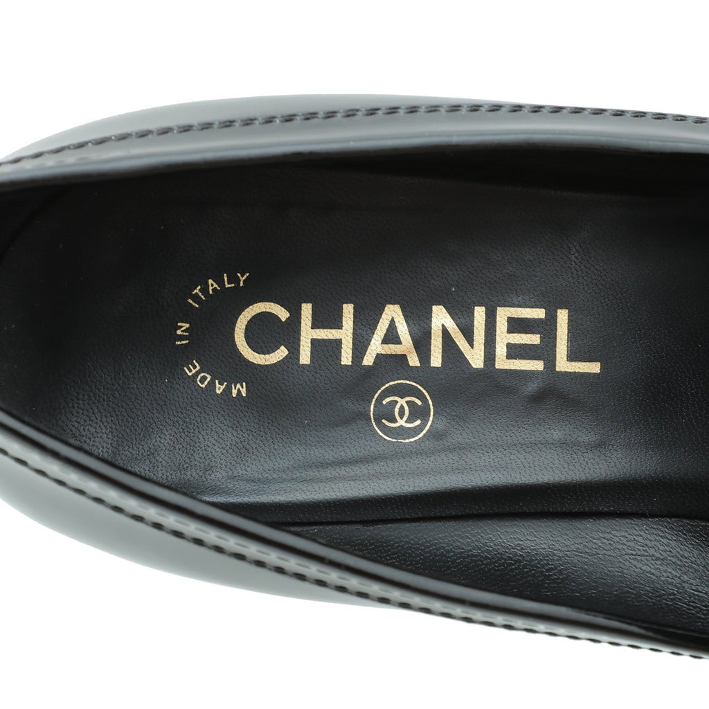 Chanel Black CC Chain Loafer Pump 40