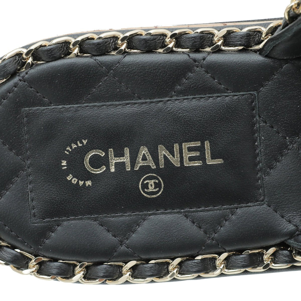 Chanel Black CC Chain Slides Sandal 42