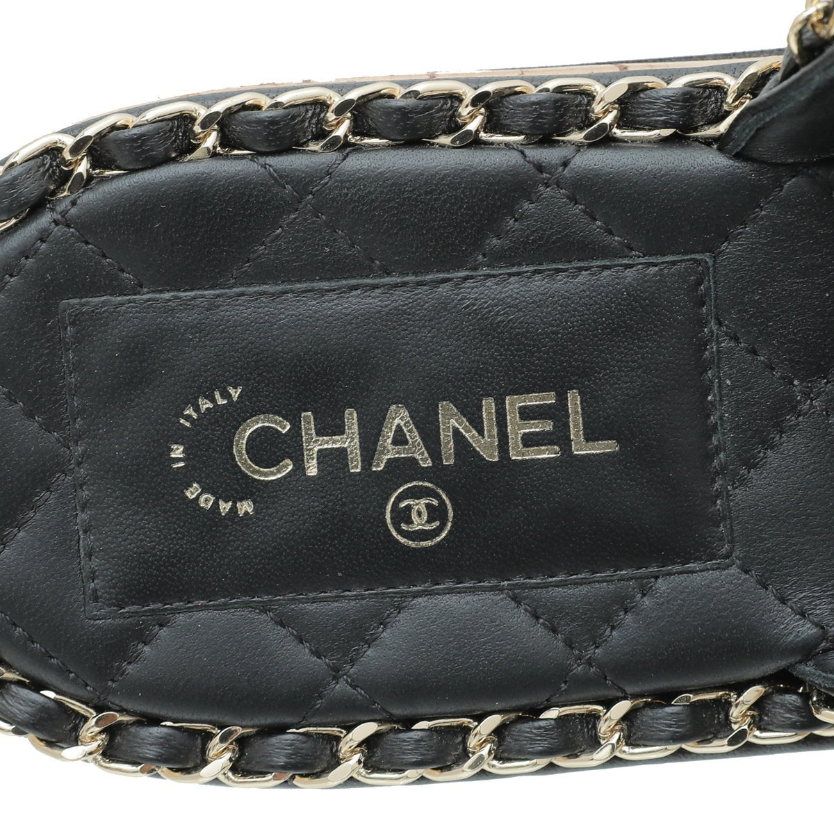 Chanel Black CC Chain Slides Sandal 42