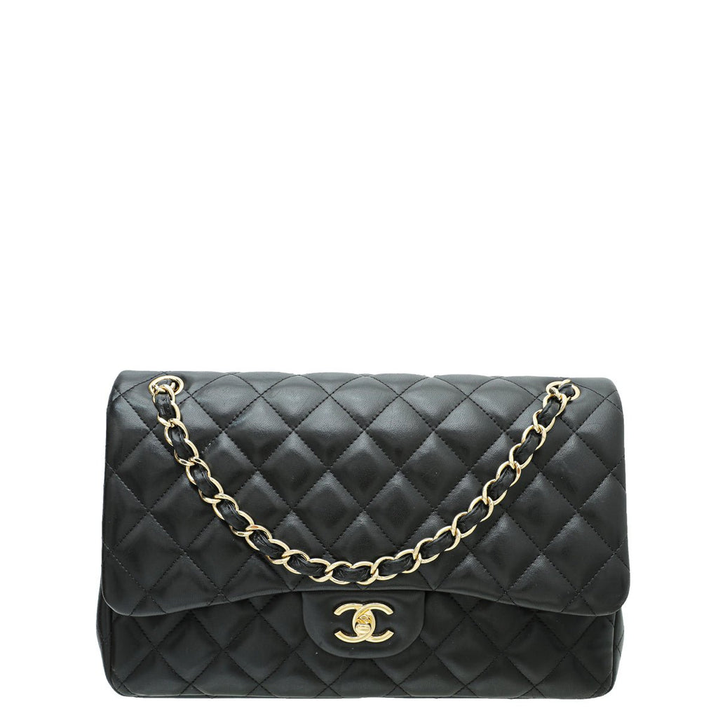 Chanel Black CC Classic Double Flap Jumbo Bag