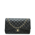 Chanel Black CC Classic Double Flap Jumbo Bag