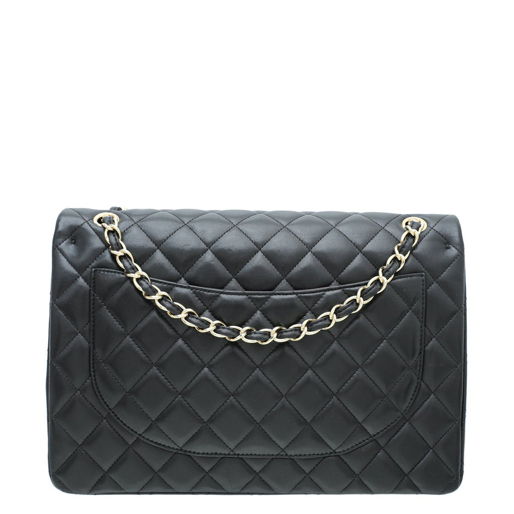 Chanel Black CC Classic Double Flap Maxi Bag
