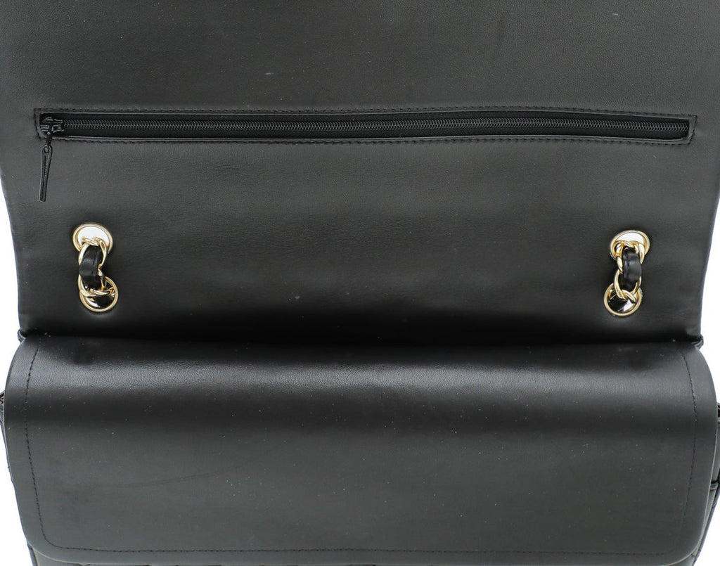Chanel Black CC Classic Double Flap Maxi Bag