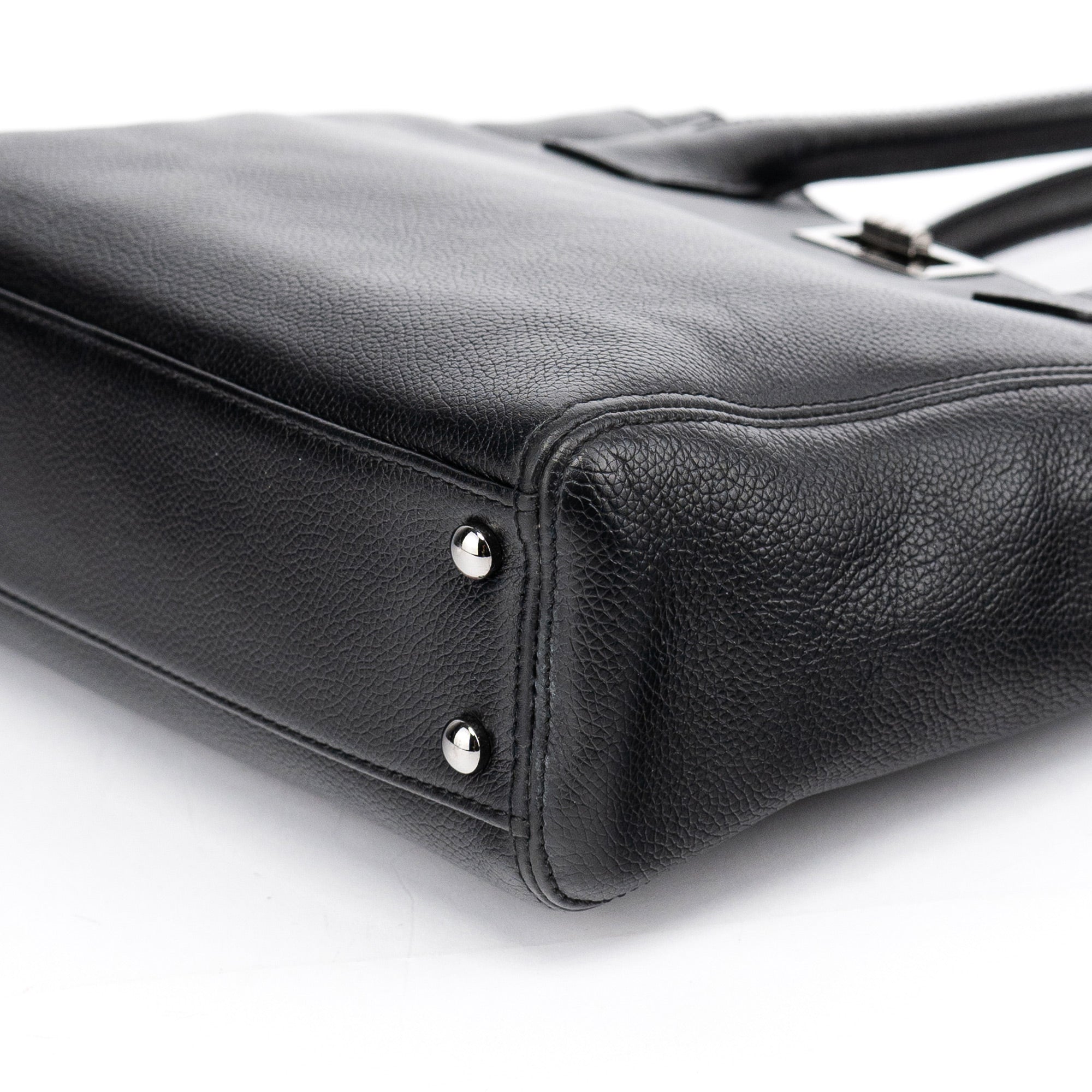 Black Leather 2.55 Turnlock Tote Bag