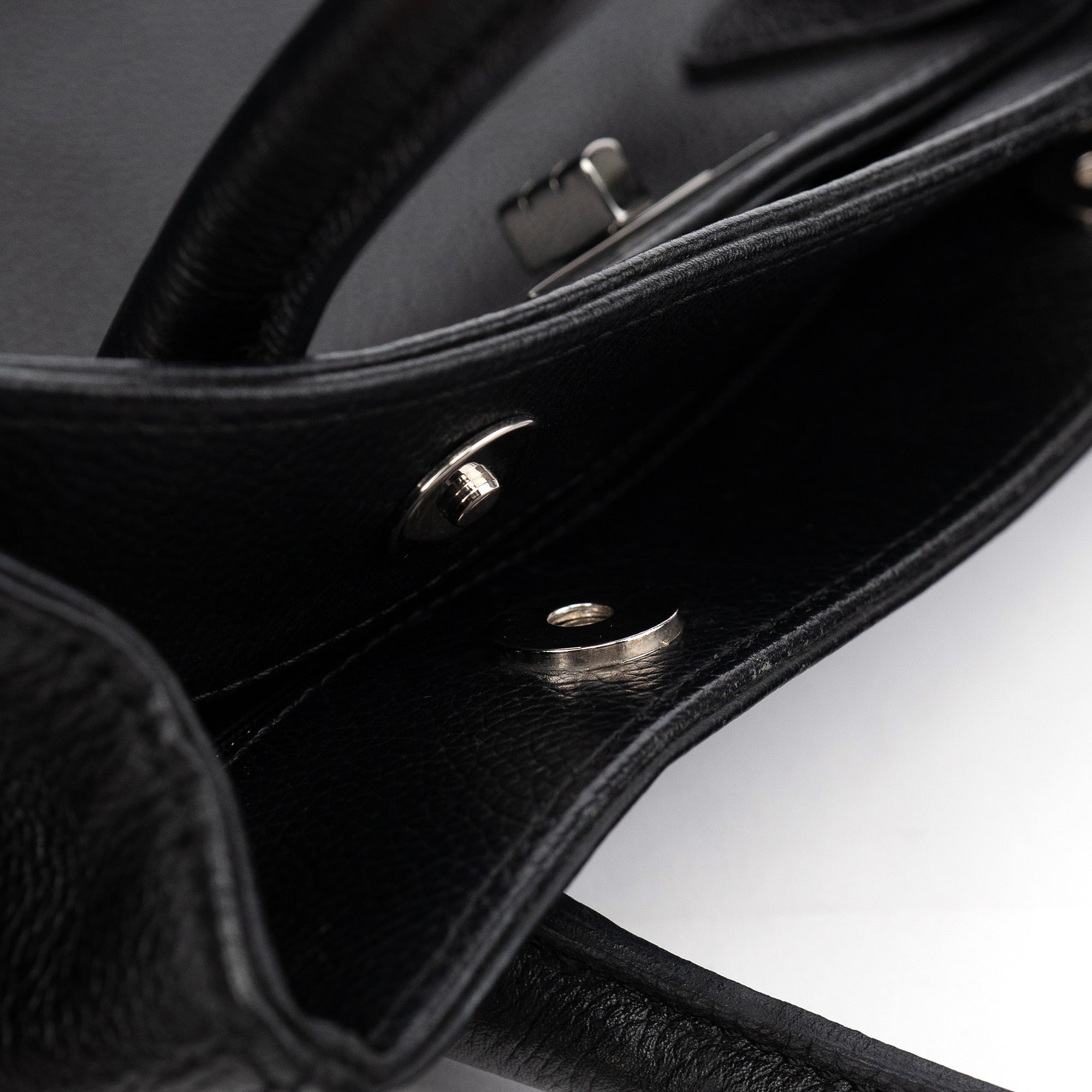 Black Leather 2.55 Turnlock Tote Bag