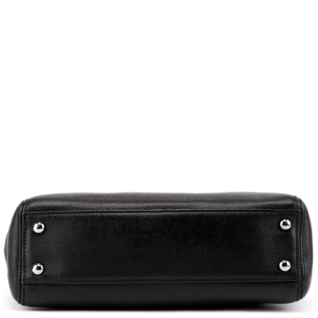 Black Leather 2.55 Turnlock Tote Bag