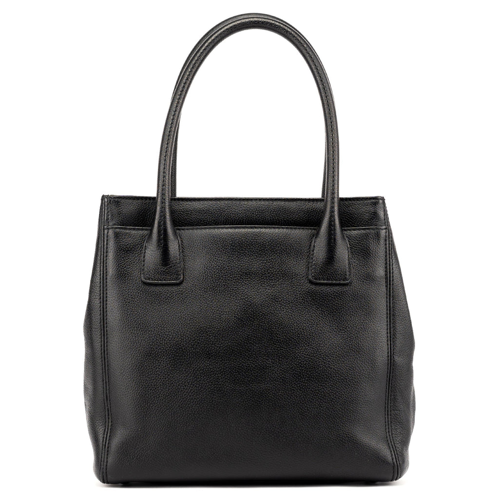 Black Leather 2.55 Turnlock Tote Bag