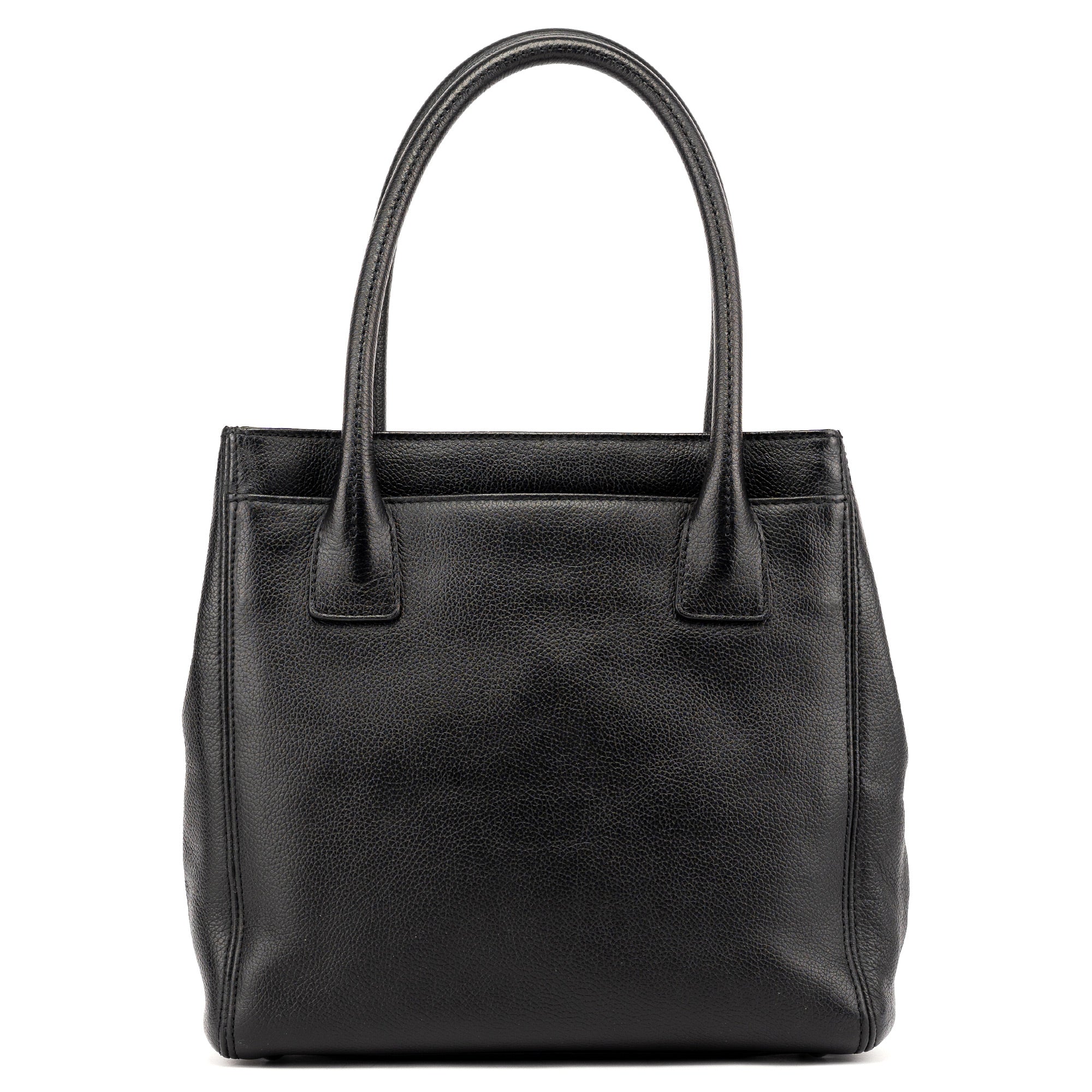 Black Leather 2.55 Turnlock Tote Bag