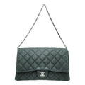 Chanel Black CC Nubuck Clutch On Chain
