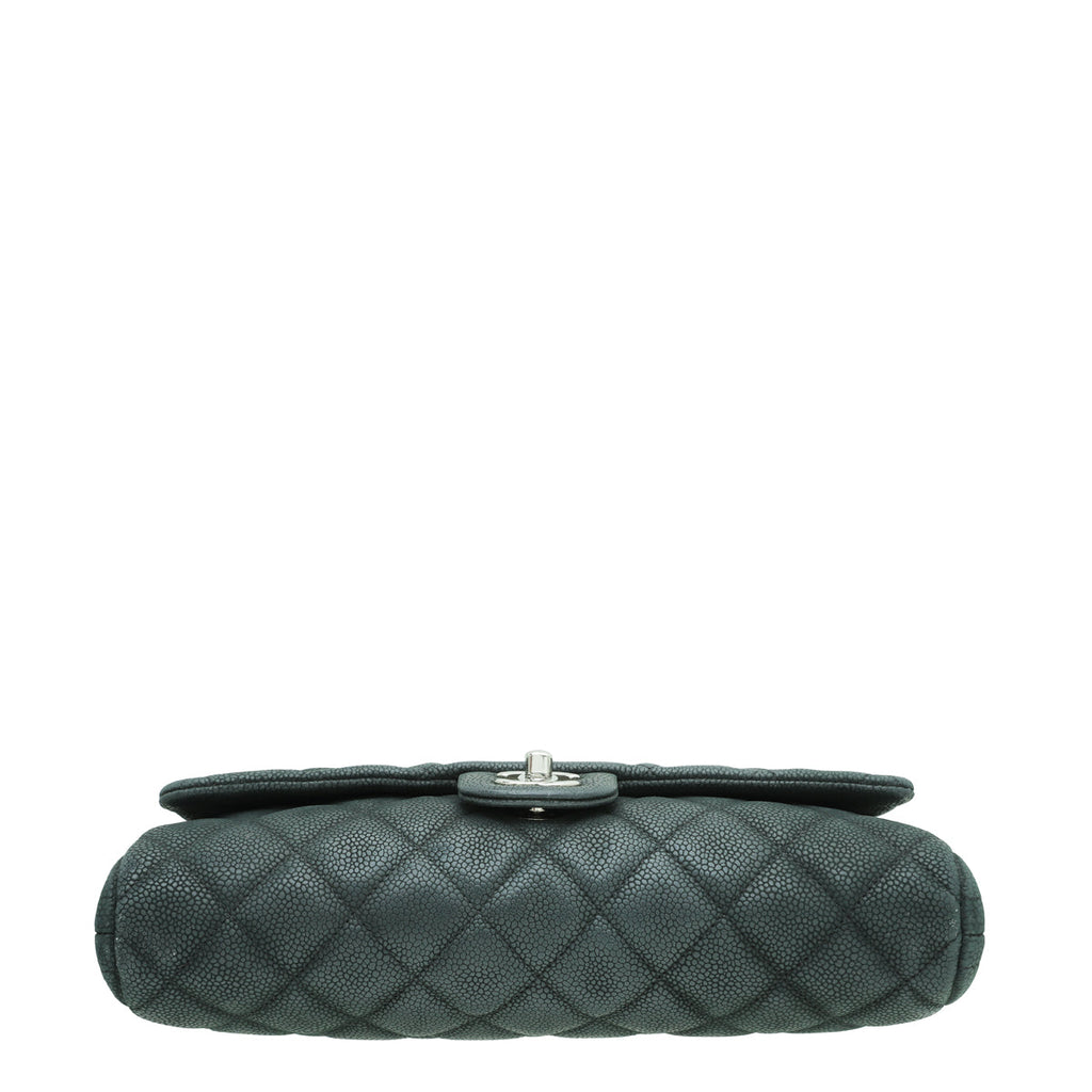 Chanel Black CC Nubuck Clutch On Chain