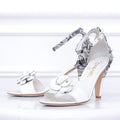 Chanel white Camellia Tweed Sandals 37.5