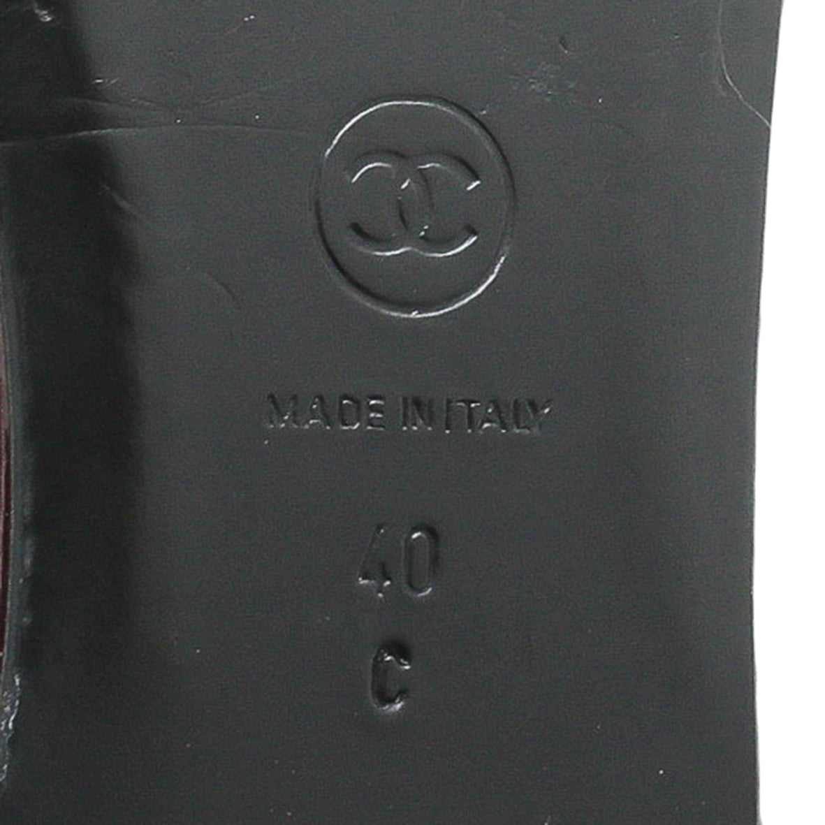 Chanel Burgundy CC Cap Toe Flat Ballerina 40