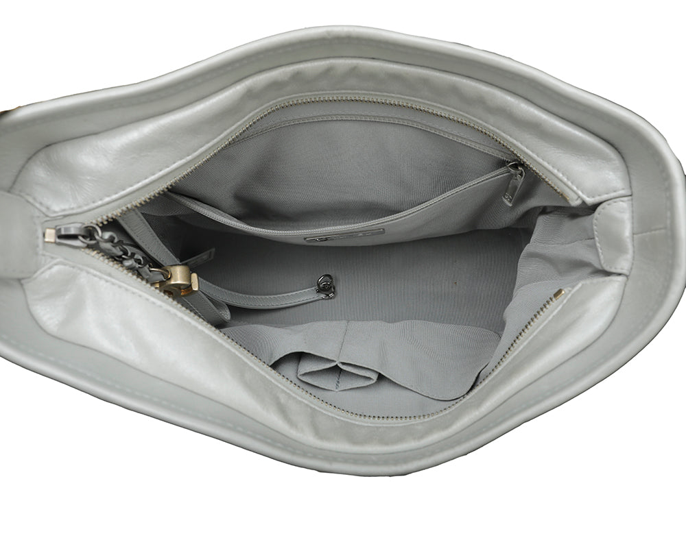 Chanel Light Grey CC Gabrielle Hobo Bag