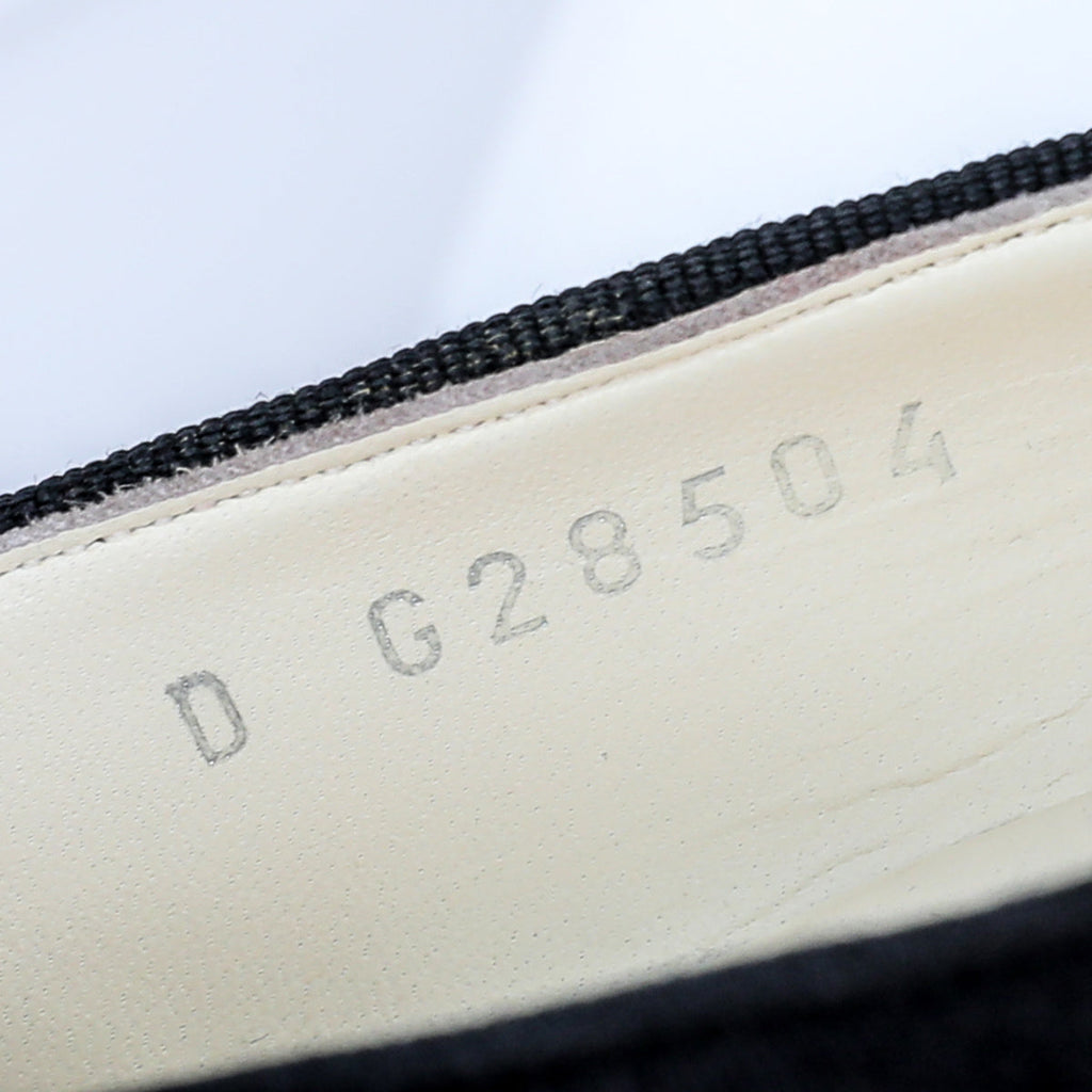 Chanel Black CC Logo Cap Toe Fabric Pumps 37.5