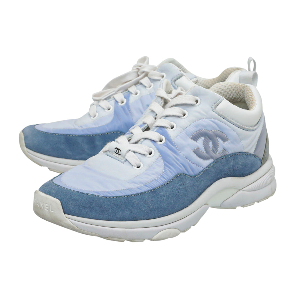 Chanel Sky Blue CC Sneaker 36.5