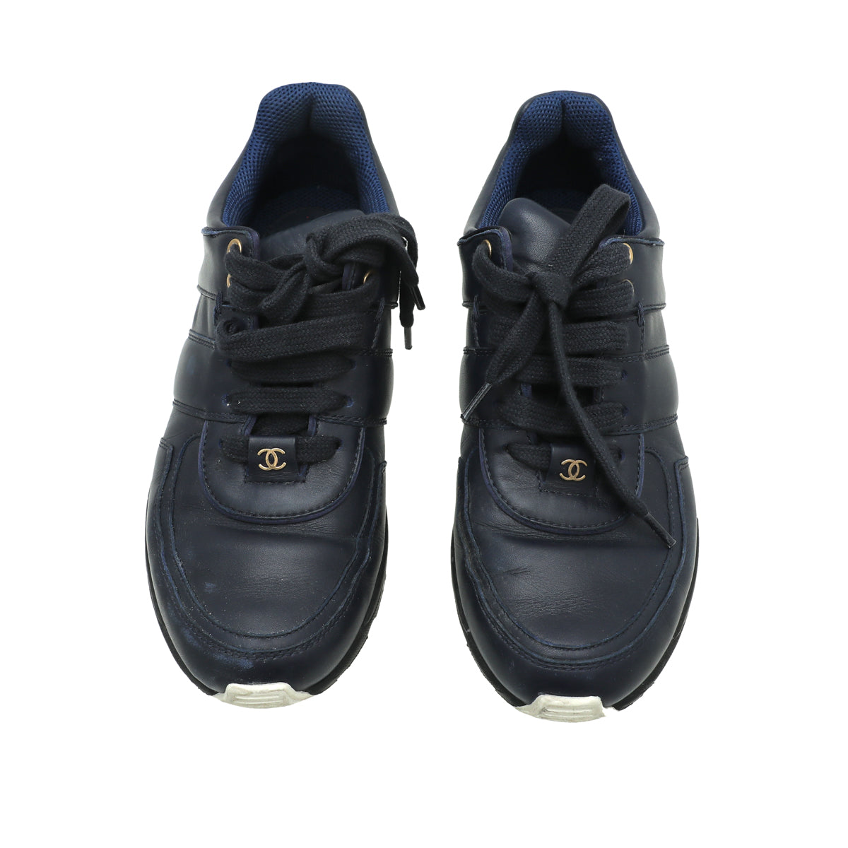 Chanel Blue CC Trainer Sneaker 37