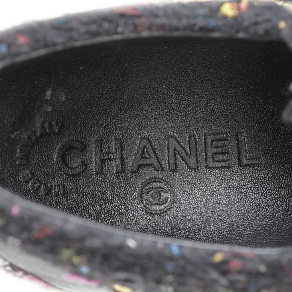 Chanel Multicolor Holographic Tweed Runway Sneakers 38.5