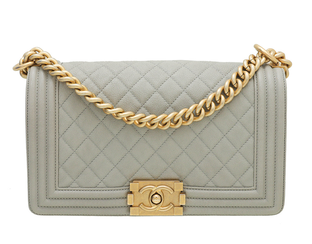 Chanel Grey Le Boy Medium Flap Bag