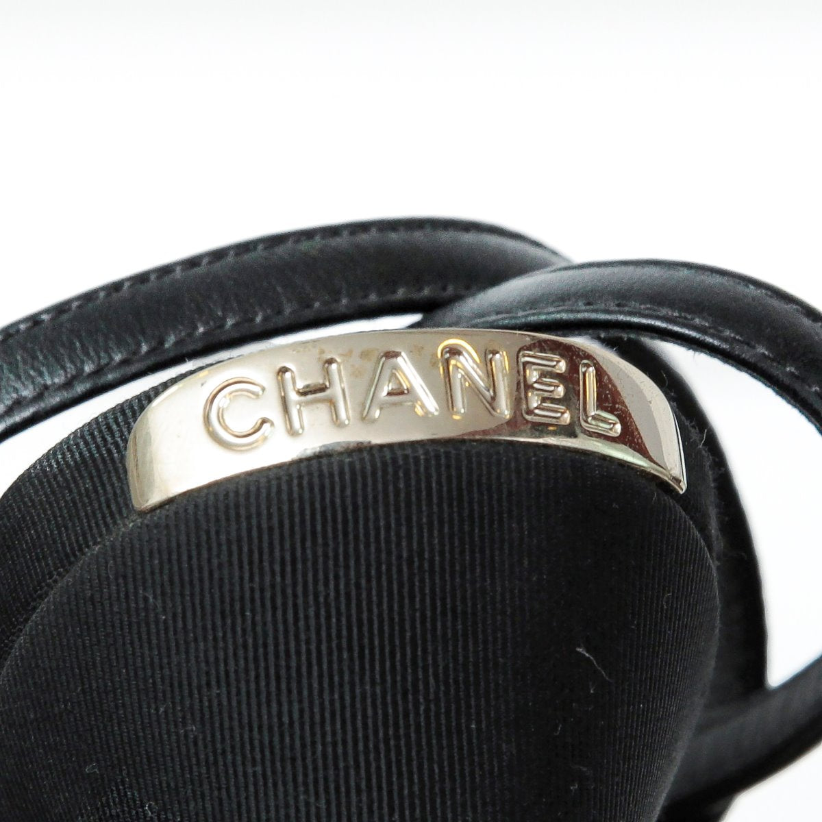 Chanel Black Pointed Cross Sandals 37