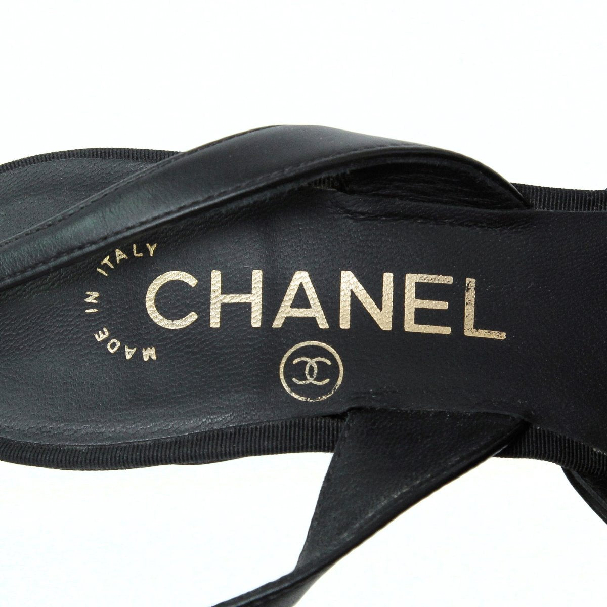 Chanel Black Pointed Cross Sandals 37