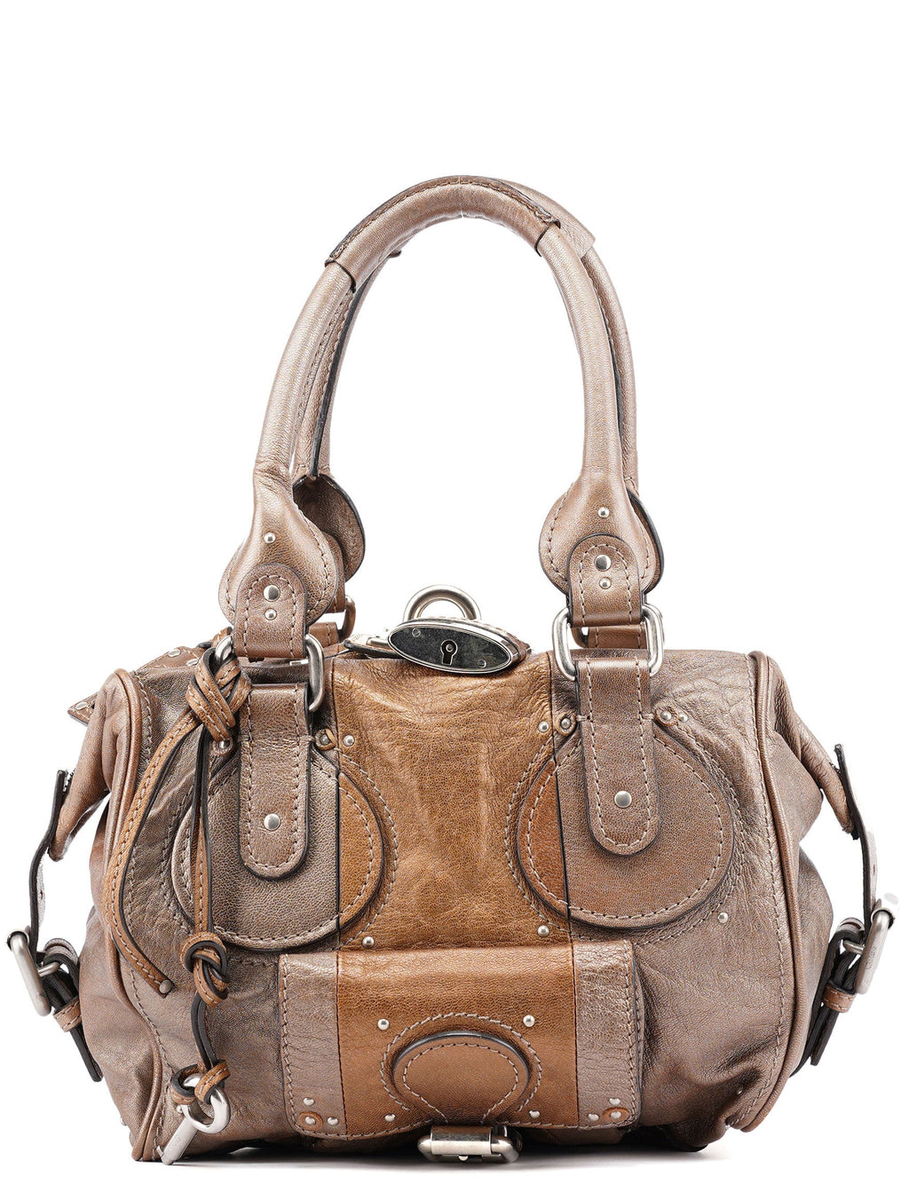 2-Tone Brown Lambskin Paddington Shoulder Bag