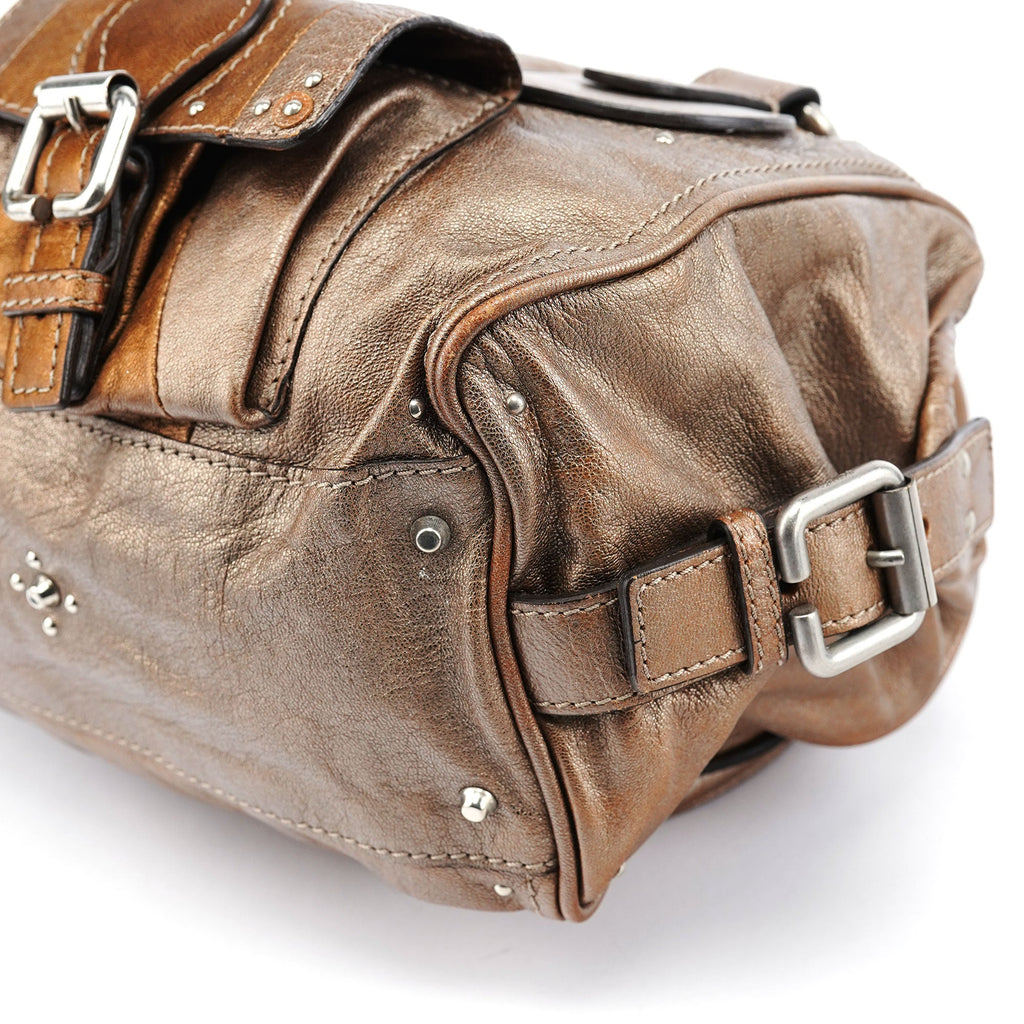 2-Tone Brown Lambskin Paddington Shoulder Bag