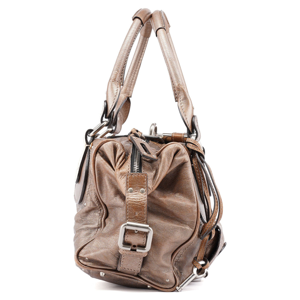 2-Tone Brown Lambskin Paddington Shoulder Bag