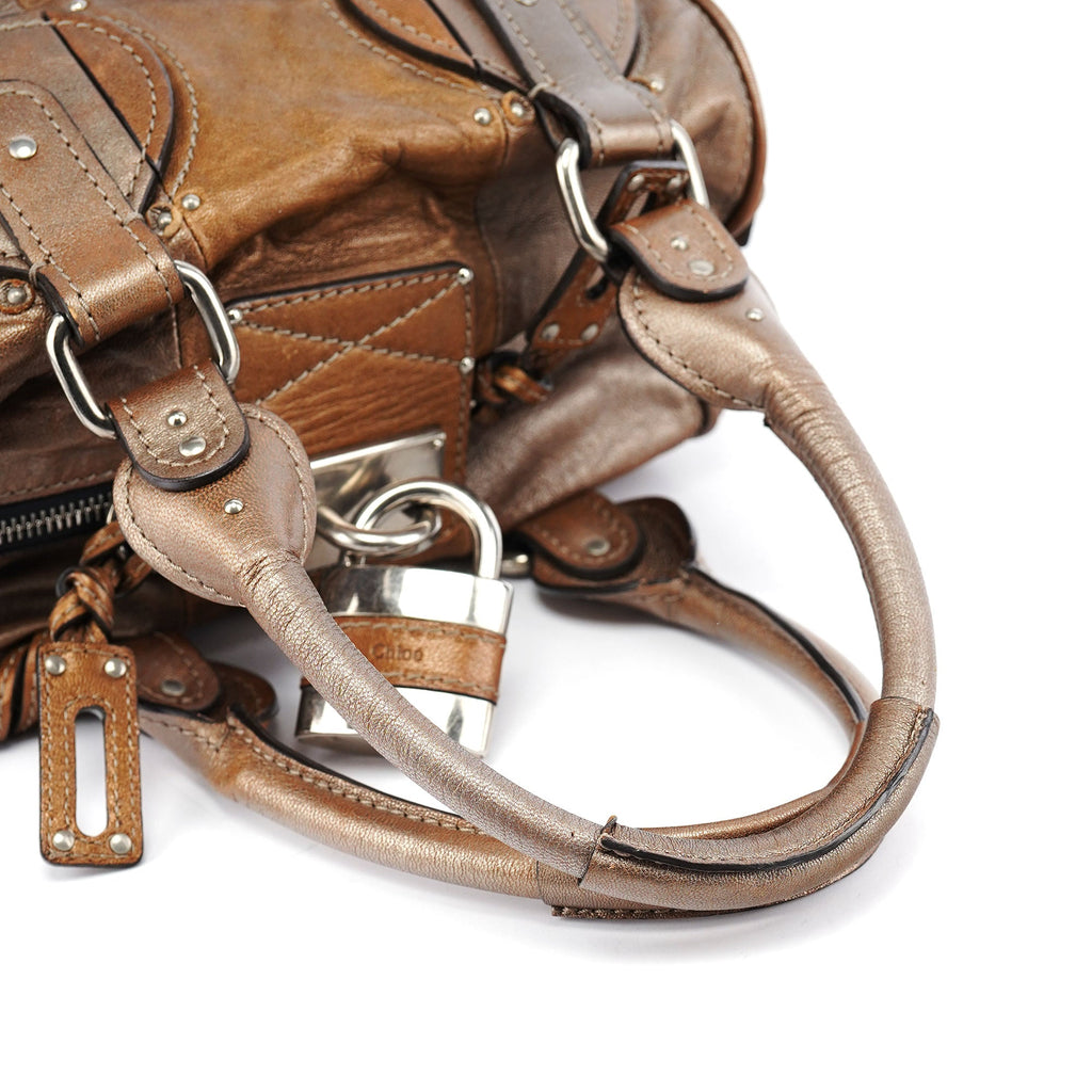 2-Tone Brown Lambskin Paddington Shoulder Bag