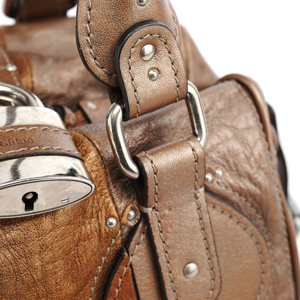 2-Tone Brown Lambskin Paddington Shoulder Bag