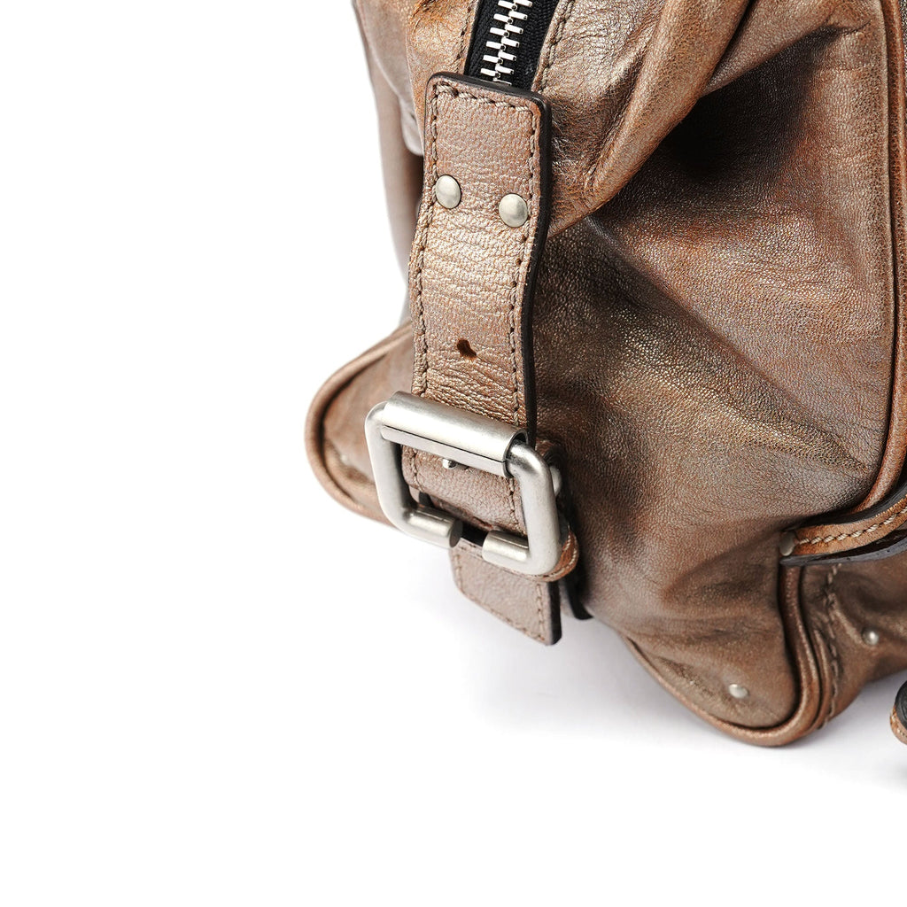 2-Tone Brown Lambskin Paddington Shoulder Bag