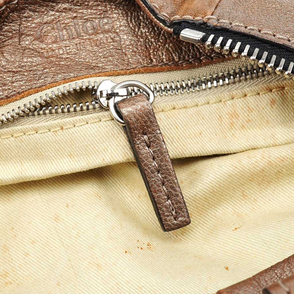 2-Tone Brown Lambskin Paddington Shoulder Bag