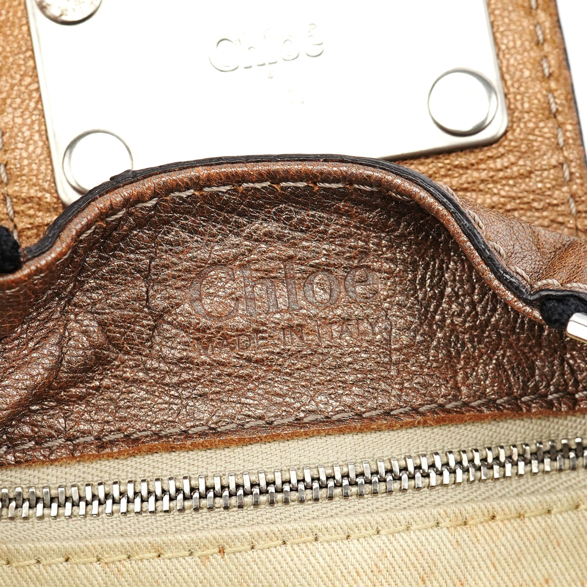2-Tone Brown Lambskin Paddington Shoulder Bag