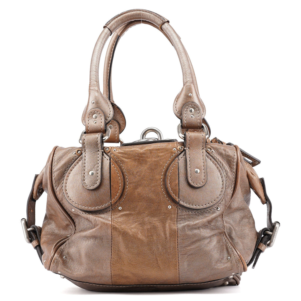 2-Tone Brown Lambskin Paddington Shoulder Bag