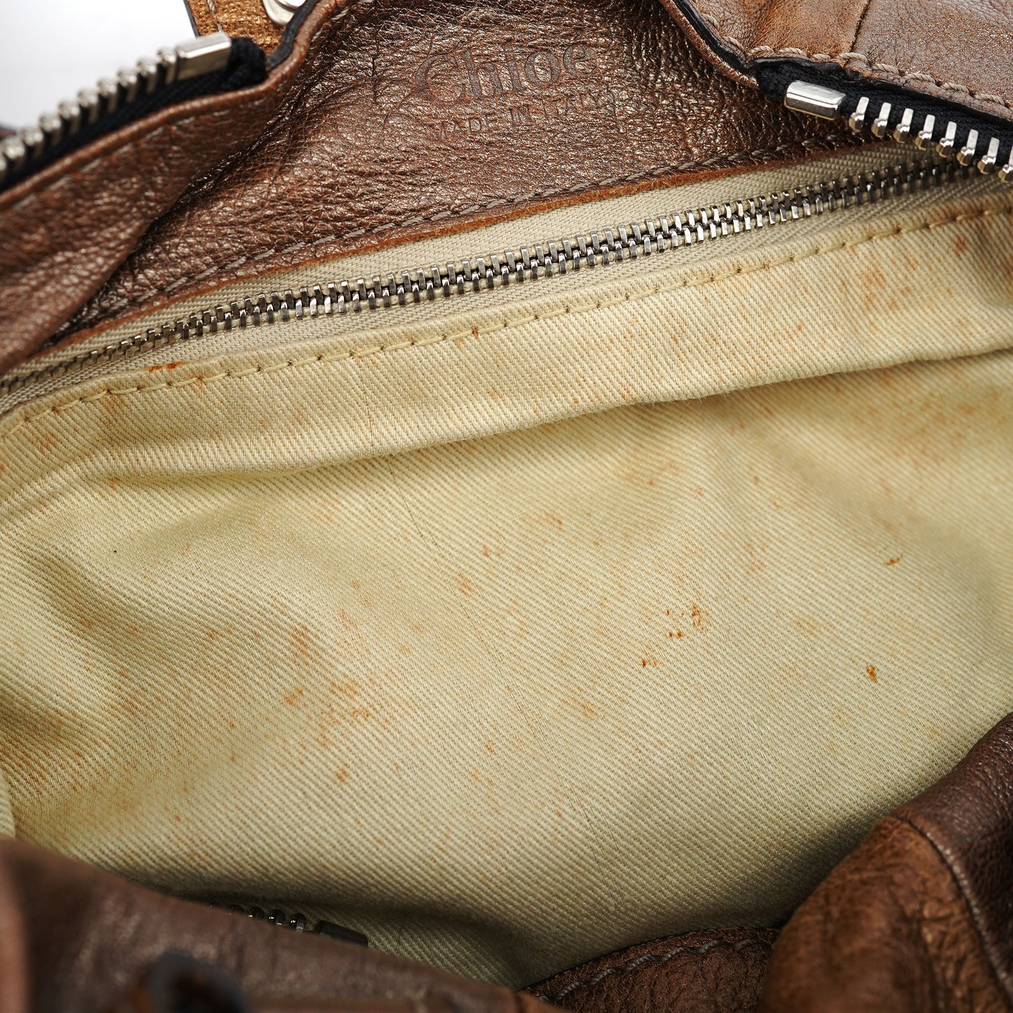 2-Tone Brown Lambskin Paddington Shoulder Bag