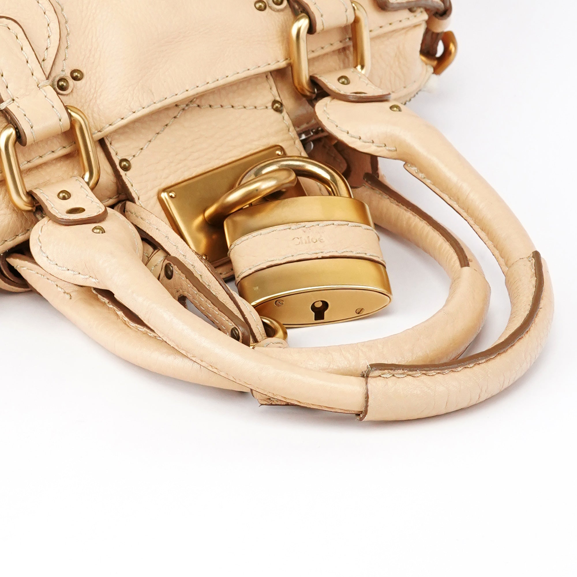 Beige Leather Small Paddington Shoulder Bag
