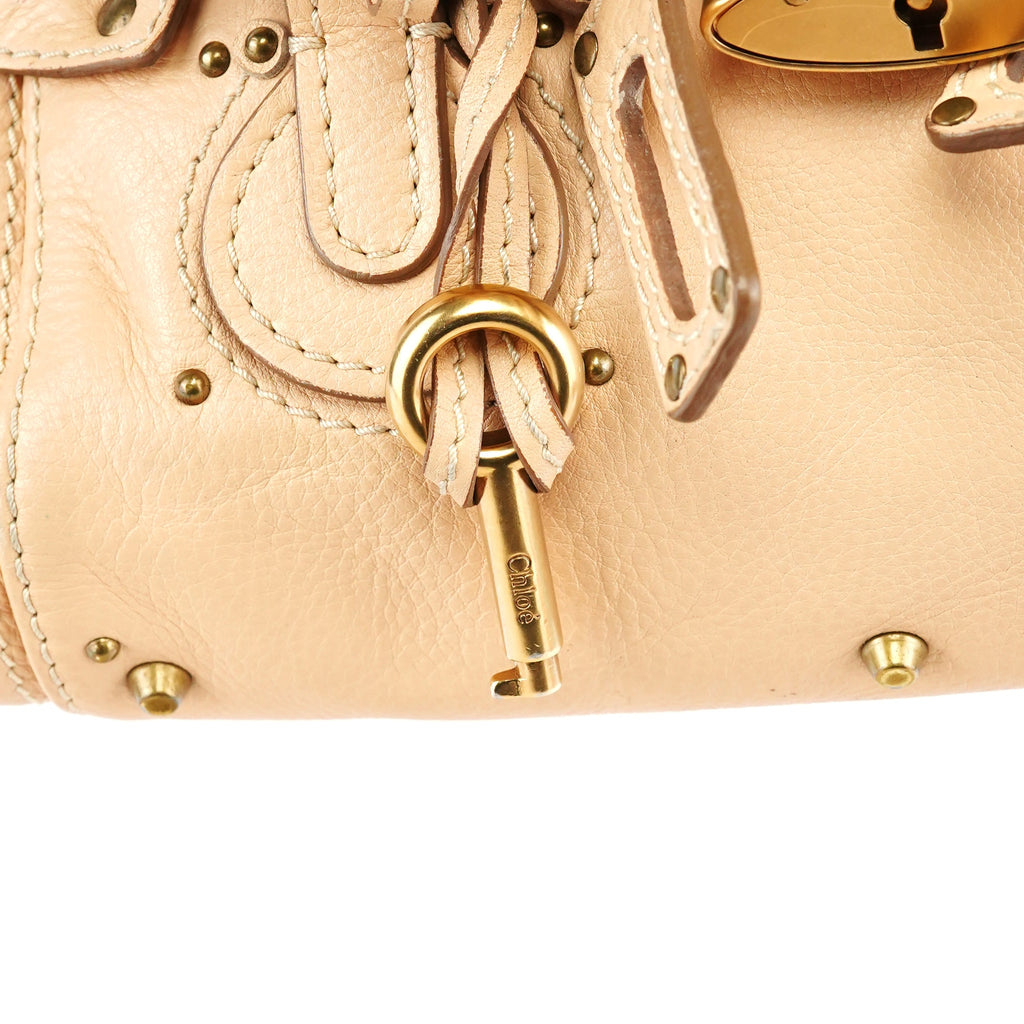 Beige Leather Small Paddington Shoulder Bag