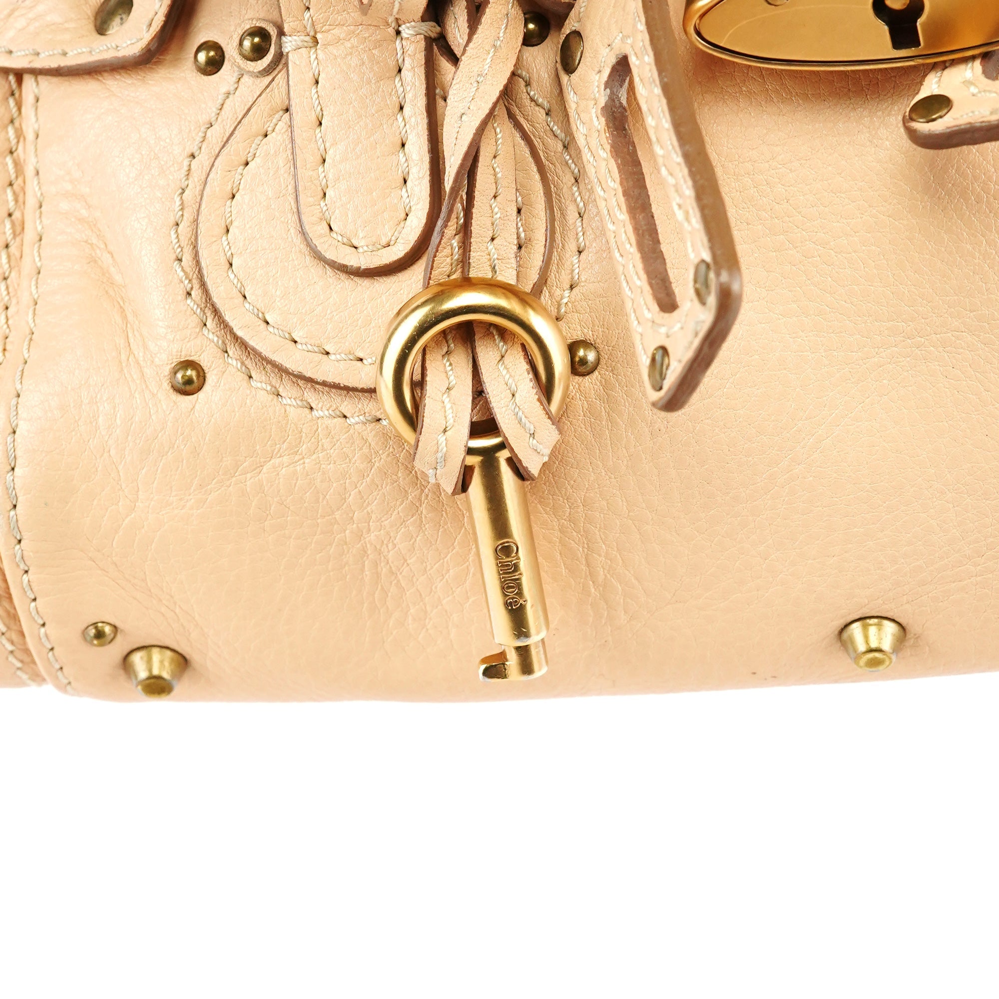 Beige Leather Small Paddington Shoulder Bag