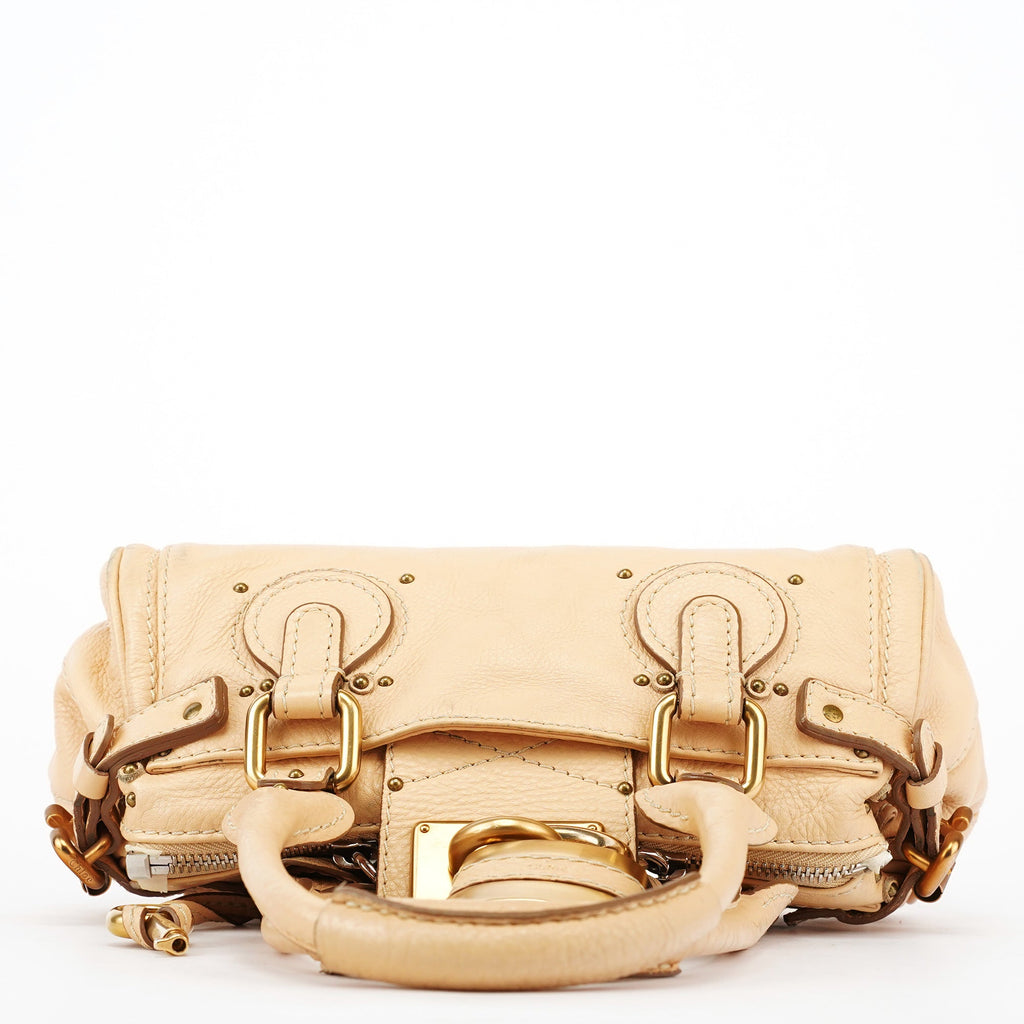 Beige Leather Small Paddington Shoulder Bag