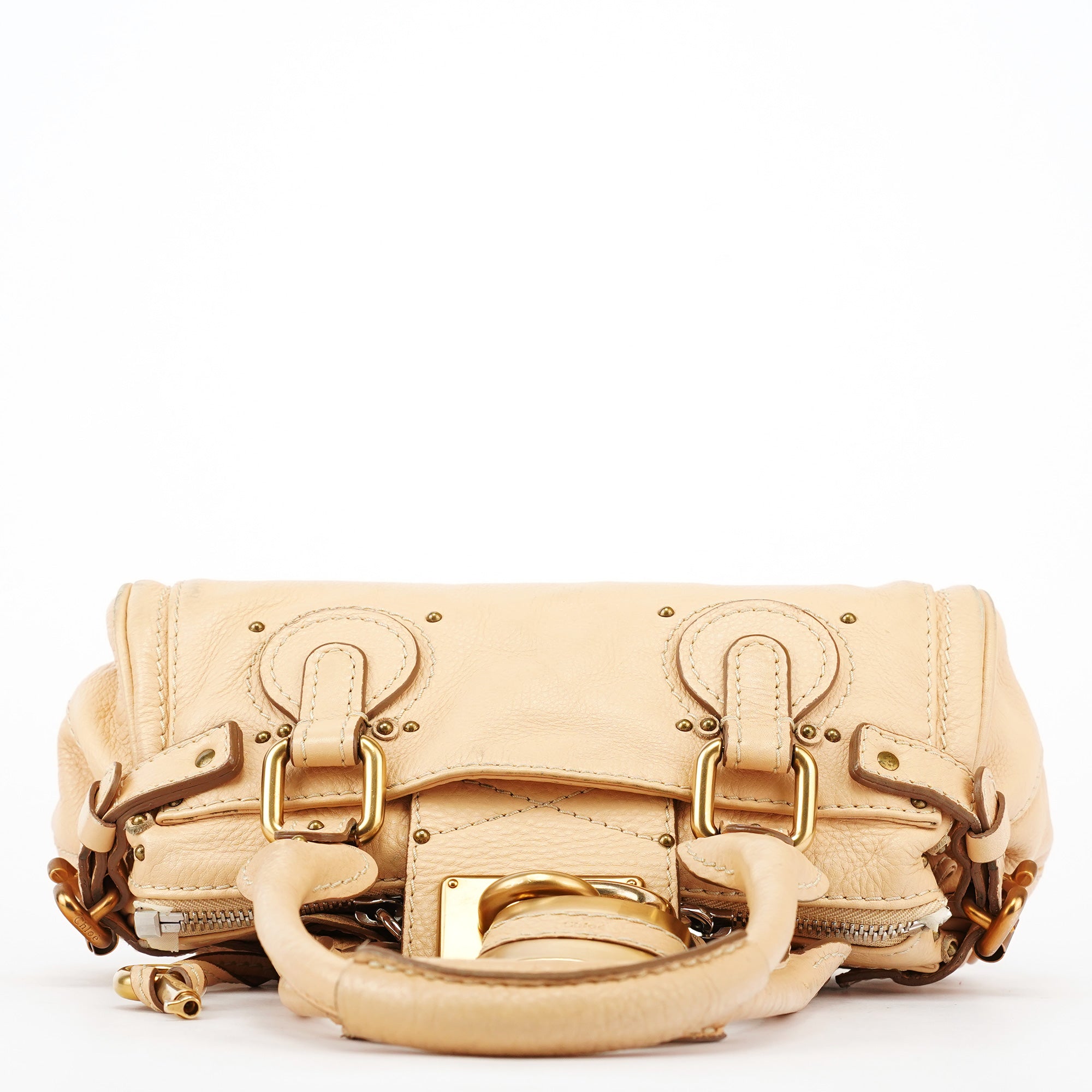 Beige Leather Small Paddington Shoulder Bag