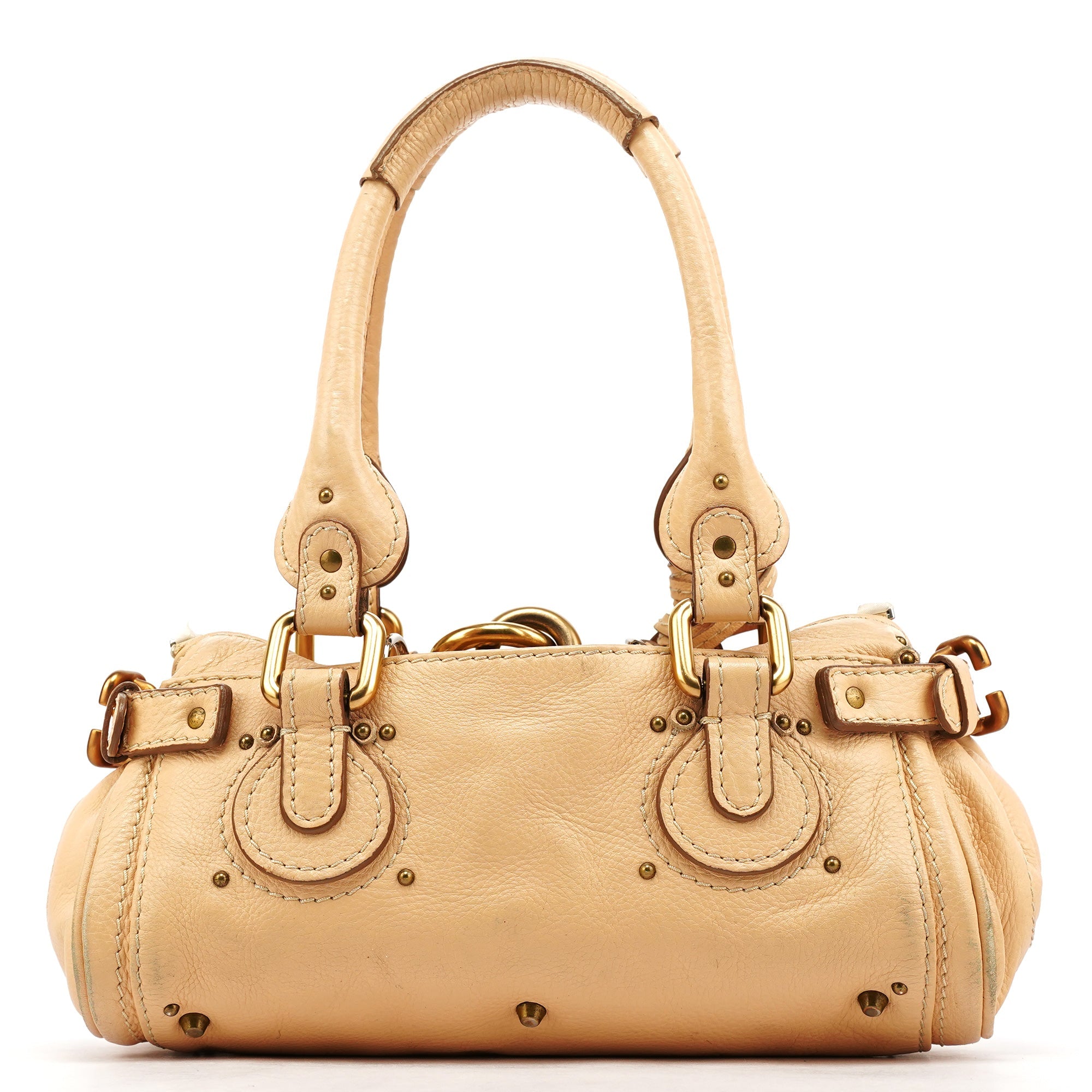 Beige Leather Small Paddington Shoulder Bag