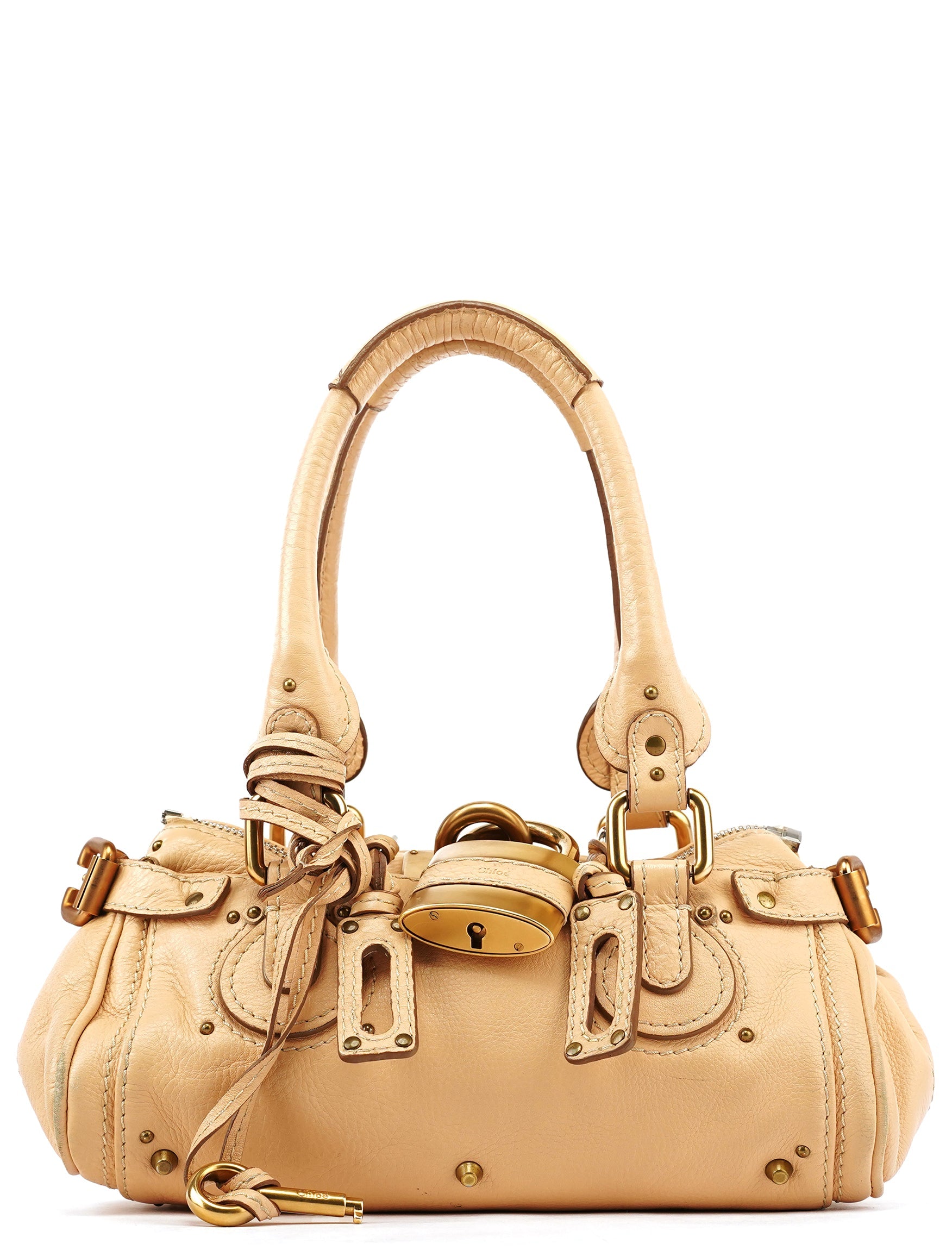 Beige Leather Small Paddington Shoulder Bag