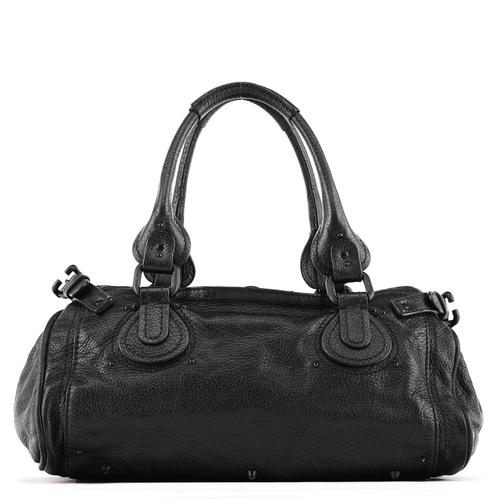 All Black Leather Paddington Shoulder Bag