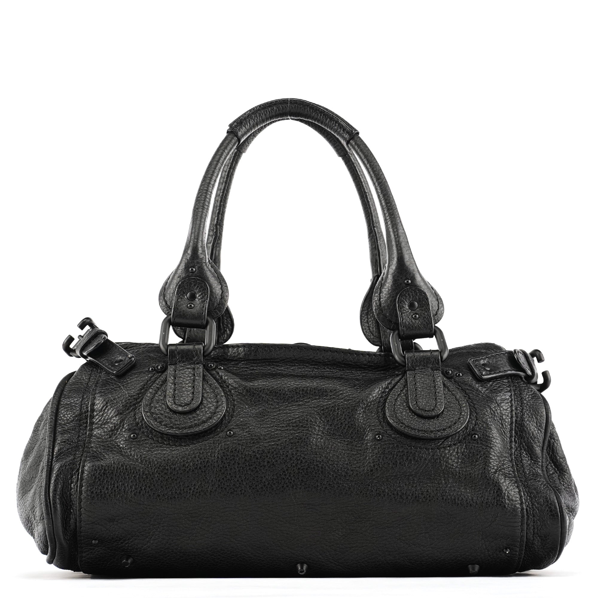 All Black Leather Paddington Shoulder Bag